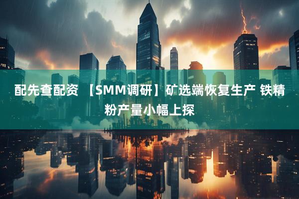配先查配资 【SMM调研】矿选端恢复生产 铁精粉产量小幅上探